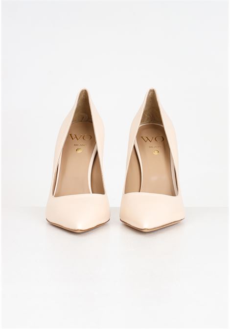 Nude women's pumps with curved heel WO MILANO | Party Shoes | 350.