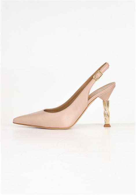 Nude women's pumps with spiral detail on the heel WO MILANO | 402.