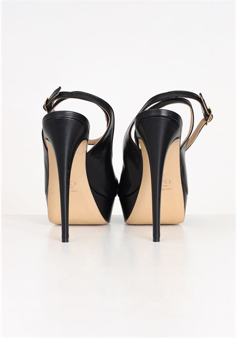 Sandali da donna neri con intreccio sul davanti WO MILANO | Party Shoes | 450.