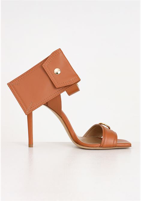 Brown women's sandals with removable pocket detail WO MILANO | Party Shoes | 585.
