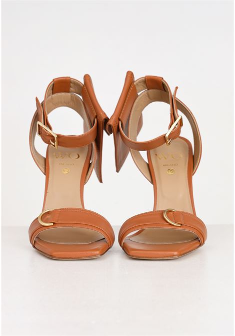 Sandali da donna marroni con dettaglio taschino removibile WO MILANO | 585.