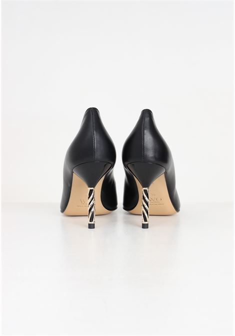 Black women's pumps with gold spiral detail WO MILANO | Party Shoes | 640.