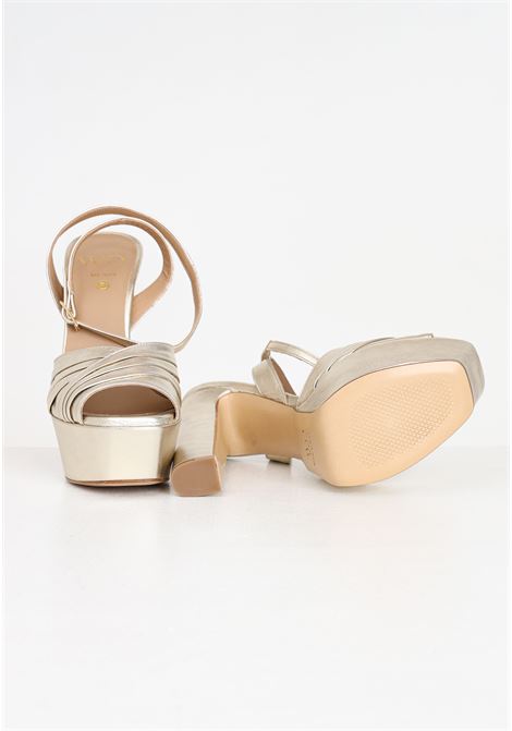 Sandali da donna sirio platino con plateau WO MILANO | Party Shoes | 821.