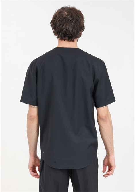 Black men's shirt with buttons on the front YES LONDON | Shirt | XCM7169NERO