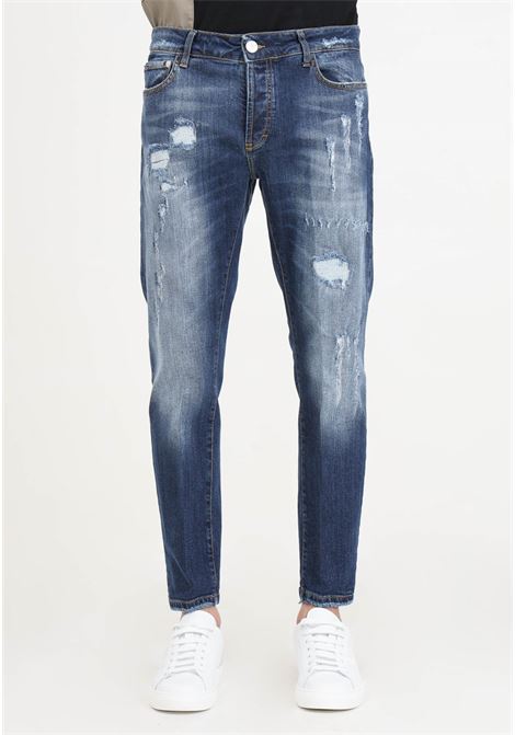 Jeans da uomo in denim con strappi YES LONDON | Jeans | XJ3134DENIM
