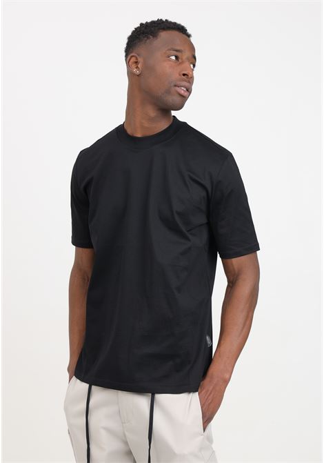 T-shirt nera da uomo filo di scozia YES LONDON | T-shirt | XM4119NERO