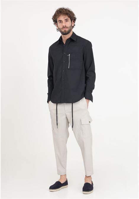 Gray men's trousers with cargo pockets YES LONDON | XP3216GHIACCIO