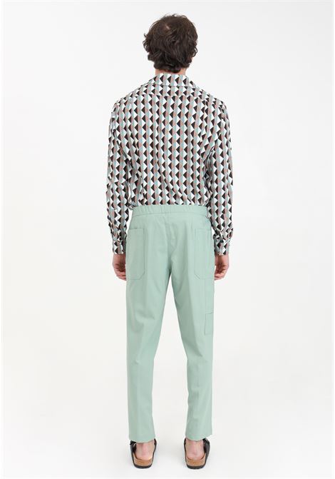 Multi-pocket mint green men's trousers YES LONDON | Pants | XP3219VERDE-MENTA