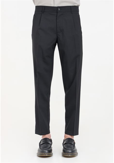 Black men's trousers with elastic waist on the back YES LONDON | Pants | XP3224NERO