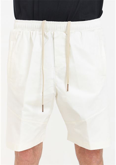 Beige men's shorts with zip pocket detail on the back YES LONDON | XS4223CREMA